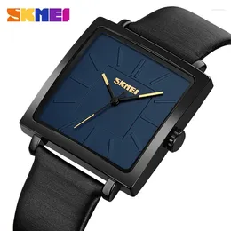 Wristwatches SKMEI 2032 Women Quartz Watch Luxury Fashion Leather Strap Waterproof Women's Clock Casual Simple Girl Wristwatch Reloj Hombre