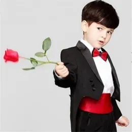 Suits Children Clothing Set Black Color Swallow Tailed Coat 2Pcs(Jacket+Pants+Tie)Tuxedos Custome Homme Wedding Prom Blazer Trousers