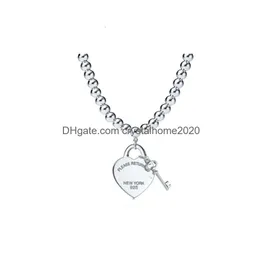 AnyDesigne Luxury S925 Sterling Sier Heart Key Gold Plated Diamond Necklace Love Pendant Collar Chain med droppleverans DHPX2