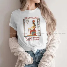 Kvinnors T -skjortor Hathor est Polyester Tshirts Ancient Egypt Culture Kvinnliga grafiska toppar Skjorta Rund hals
