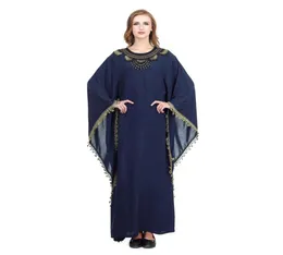 2019 New Muslim Dress Women Islamic Clothing Moroccan Kaftan Embroidery Lace Roake Abaya