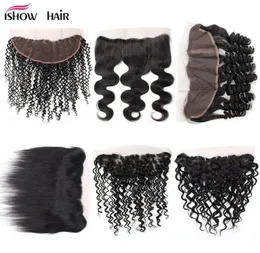 Ishow 13x4 Lace Frontal Closure 1224inch Body Wave Loose Deep Water Straight Hair for Women Girls All Ages Brazilian Malaysian Pe2080583