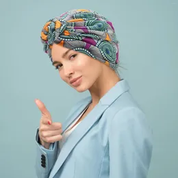 Beralar 3 PC Saç Sararlar Kadın Turbins bayanlar düğüm şapka türbans moda Afrikalı kadın şapkalar kapak kafası