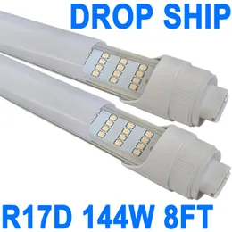 LED-glödlampor 8 fot, 2 stift 144W 6000K, T8 T10 T12 LED-rörlampor, R17D LED 8 fot, ho roterbara LED-butiksljus Dual-End Effect, 8ft LED-glödlampor Crestech