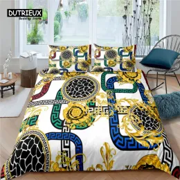 Установите Home Living Luxury 3D Baroque Bedding Set Set Semory Cevet Cover Set Kids Beding Set Queen и King Eu/US/AU/UK Size Lize Sheer