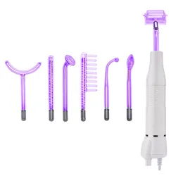 Device 7 in 1 Portable High Frequency Facial Purple Electrode Wand Skin Care Glass Tube Face Body Massage Acne Removal Spa Salon Beauty