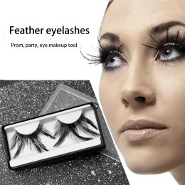 Eyelashes TAOLING Black Feather False Eyelashes Extension Makeup Eye Lashes Halloween Xmas Show Masquerade Exaggerated Lashes