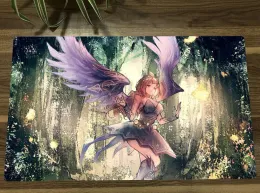 Колодки Новый YuGiOh Hugin The Runick Wings Playmat TCG CCG Доска Коллекционная карточная игра Коврик для мыши Коврик для стола Коврик для стола Бесплатная сумка