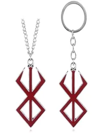Anime Berserk Behelit Guts Red Logo Brand of Sacrifice Alloy KeyChain Key Chains Keyring Pendant Necklace Jewelry Accessories2281115