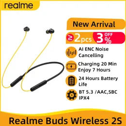 Headphones realme Buds Wireless 2S Wireless Earphone Bluetooth 5.3 AI ENC Noise Cancelling 24 Hour Battery Life Heaphone For realme 10 Pro