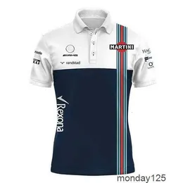 Summer New Shirt F1 Racing Suit Williams Benz Team T-shirt Polo Mens Lapel Overalls Women Polos Tops 5xl2 Shorts XKPV