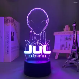 Night Lights Colorful Anime Two Tone Lamp Julien Mari For Kid Bedroom Decor Birthday Gift Rapper Jul Dual Color Led Light