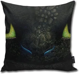 BLUETOP How To Train Your Dragon Face Pillow Cover 18 x 18 Inch Winter Holiday Farmhouse cotton Cushion Case Decoration for Sofa 9236240