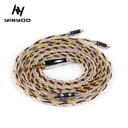 Headphones Yinyoo 16 Core Upgraded Silver Plated Copper Cable 2.5/3.5/4.4MM With MMCX/2pin/QDC TFZ Connector For KZ ZS10 ZSN Pro AS16 ZSX