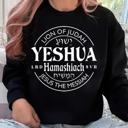 Yeshua Hamashiaoch Jesus to Mesjasza graficzna bluza chrześcijańska bluza bluzy kobiety Mężczyźni Long Rleeve Autumn Pullover Woman ubrania Tops 240219