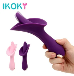 Ikoky sesso orale Massager Lingua vibratore Spilulatore di clitoride Sex Toys per donne masturbatore femmina Prodotto adulto Silicone S10183330795
