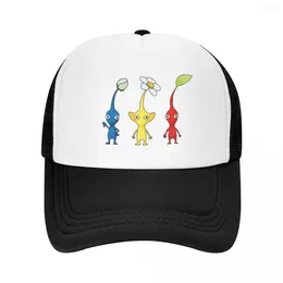 Kulkapslar blå gul och röd pikmin klistermärke set baseball cap sun hatt för barn i män kvinnor