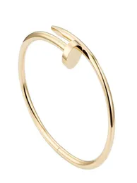 Titânio aço charme parafuso prego manguito pulseira designer pulseiras de luxo para homens e mulheres casais amantes presente jóias 6181229