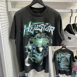 TシャツHellstar Tシャツメンズアンドレディースデザイナー半袖デザインデザインのファッショナブルな印刷ヒップホップTシャツパーカーエッセンシャルスイートシャツ829