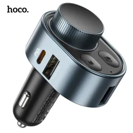 Adapter HOCO PD 30W Car FM Transmitter Wireless Bluetooth 5.0 FM Radio Modulator USB Car Charger Adapter For iPad Macbook Handsfree Kit