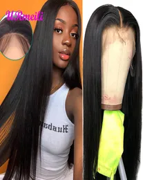 Urmeili Human Hair Lace Baby Hair 10A Brazilian Remy Straight Hair Lace Front Wigs for Black Women 150 den8109390