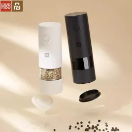 Control Youpin Huohou Electric Pepper Salt Spice Mill Grinder 5 In 1 Adjustable Seasoning Kitchen Tools Grinding For Cooking Restaurant