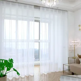 Cortina bileehome sólido branco tle sheer janela para sala de estar theroom moderno voile organza tecido cortinas 230306 entrega gota dhpk9