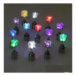 Stud Jewelrychristmas Gift Flash Hairpins Earring Lights Strobe Led Luminous Light Up Nightclub Party Earrings Drop Delivery 2021 Jew Dh9W8