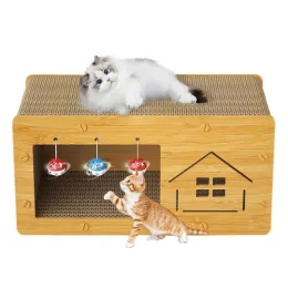 Scratcher per gatto pesante cazzina graffiante padietto di cartone cartone per animali domestici spaziosi letti da salone graffiati gattina per gatto domestica