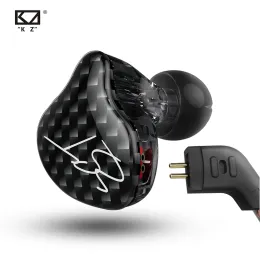 Fones de ouvido KZ ZST Armatura preta Driver duplo fone de ouvido Cabo destacável em ouvido Monitora de áudio ruído isolando os fones de ouvido de esportes de música HiFi