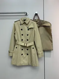 女性トレンチコートアウターウェアロングウインドブレーカー雨プルーフコート二重胸肉格子縞のコート