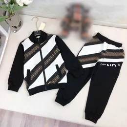 Classics baby clothes boys tracksuits zipper kids coat set Size 90-150 CM Oblique stripe design child jacket and pants 24Feb20