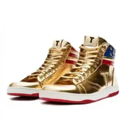 Top Trump Shoe Trumps Sneaker nigdy nie poddaj się koszykówce swobodne buty projektantów Designerskie Treakers Gold Custom Bute Kobiety mężczyźni