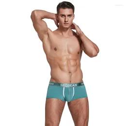 Underpants 3pcs/lot SEOBEAN Sexy Men Underwear Boxer Solid Boxers Cotton Shorts Sell