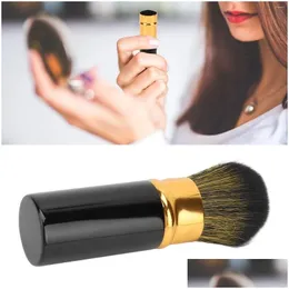 Makeup Brushes Infällbar borst Travel Portabelt mjukt hår Löst pulver Kosmetiskt verktyg för Artist Drop Delivery Health Beauty Tools Acc otprt