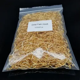 أسماك السمكة السمكة السمكة بالجملة بواسطة 3000pcs/lot fish -hook gold color 3# 15# carbon steel fishooks carp carp tools pesca