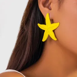 Stud Earrings Exaggerated Multicolour Big Starfish For Women Bohemian Summer Beach Party Y2K Jewelry 2024