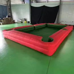 Toptan 10mlx5mw ile 16balls kırmızı dev şişme snooker masa şişme snooker futbol sahası futbol havuzu masa kapalı açık hava interaktif oyun için