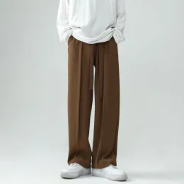 Pantaloni Autunno Estate Primavera Casual Morbido Solido Uomo Fresco Ragazzi Vita Abito ampio Pantaloni a gamba larga Cadenti All Season Versatile con coulisse