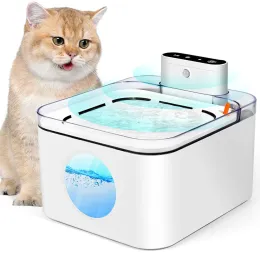 Fonte de água para animais de estimação sem fio 3L alimentada por bateria Sensor de indução inteligente Filtragem silenciosa Fonte de água automática para gatos e cães