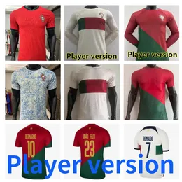 플레이어 버전 2024 2025 포르투갈 축구 유니폼 22 23 24 25 Ronaldo Fernandes Diogo Ruben Neves Joao Felix Portuguesa 축구 셔츠 Bernardo Long Sleeved