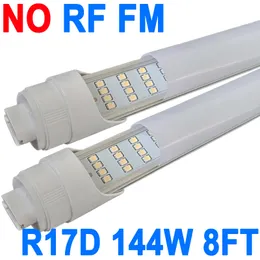 R17D LED Bulb Light 8FT, 4 Rows, 144 Watts T8 LED Tubes, Milky Cover,18000LM Super Bright, HO Rotatable End 2 Pin Shop, 6500K, Fluorescent Light Replacement crestech