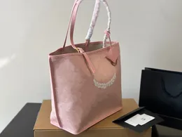 Borsa di design di lusso lauretos Borsa per la spesa Borsa classica con stampa a foglia di alloro Ciondolo con frange retrò Grande capacità Cestino per verdure sotto le ascelle Borsa tote 2 misure