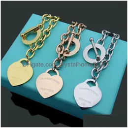 2023 New T Letter Round Chain Bracelet Womens Couples Eternal Classic Ot Thick 18K Gold Designer Drop Delivery Dhjtg