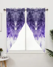 Curtain Feather Purple Flying Bird Watercolor Triangular For Cafe Kitchen Short Door Living Room Window Curtains Drapes