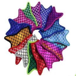 Glassverktyg Colorf Glitter Mermaid Tail Anti Zing Popsicles ärmar Glassverktyg Popsicle Holders Insation Bag Summer Drop Deli DH12A