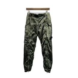 Topstoney tasarımcılar pantolon kargo pantolon metal naylon cep işlemeli rozet rahat pantolon ince yansıtıcı gevşek ayaklar fermuarlı pantolon