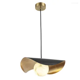 Pendant Lamps Post-modern Bedroom Brass Lights Cloud Stone Living Room Restaurant Luxurious Table Hanging Bar Lighting