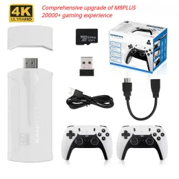 لوحات المفاتيح M8 Plus Video Game Console 4K HD 2.4G Wireless Controller TV Game Stick 20000+Games Retro Game for PS1/FC/GBA Game Game