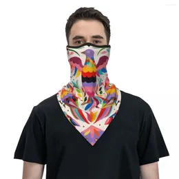 Bandanas mode mexikanska otomi fåglar textur bandana nack varmare män kvinnor vinter skid vandring halsduk gaiter folk blommor konst ansiktsmask omslag